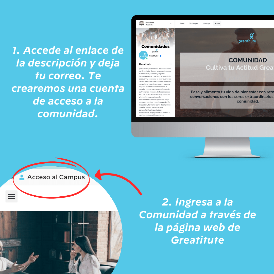 Cómo acceder a la Comunidad Greatitute desde el ordenador