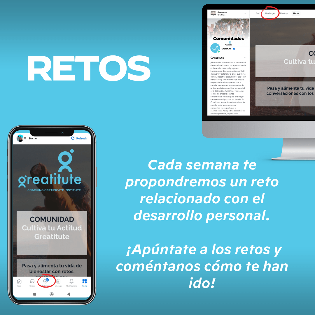 Retos semanales de desarrollo personal en la Comunidad Greatitute